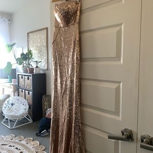 Lulus Rose Gold Sequin Dress XS 2 4 6 Nordstrom